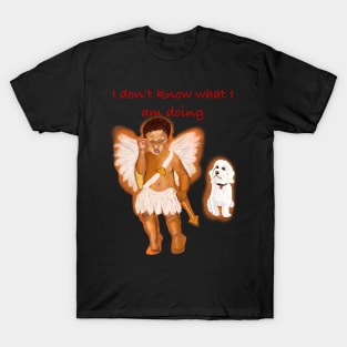 I don’t know what I am doing Cavapoo Cavoodle  Cavapoochon and the angel boy - cute cavalier King Charles spaniel Bichon frise T-Shirt